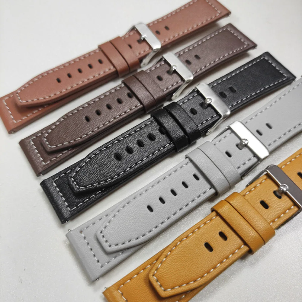Elegant 20/22mm Leather Watch Strap Bracelet
