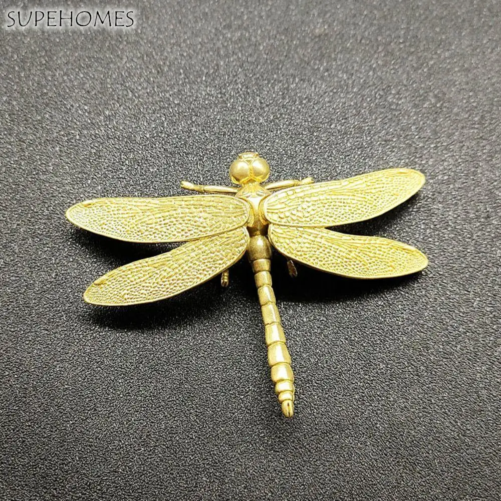 

Solid Brass Brass Dragonfly Small Wings Detachable Simulated Insects Antique Handmade Crafts Accessories Handicraft Collection