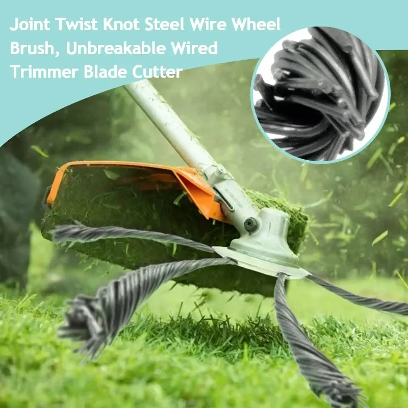 Universal Weed Brush Cutter Head Steel Wire Wheel Grass Trimmer Head Lawn Mower Grass Brush Cutter Weed Brush Trimmer Heads 3