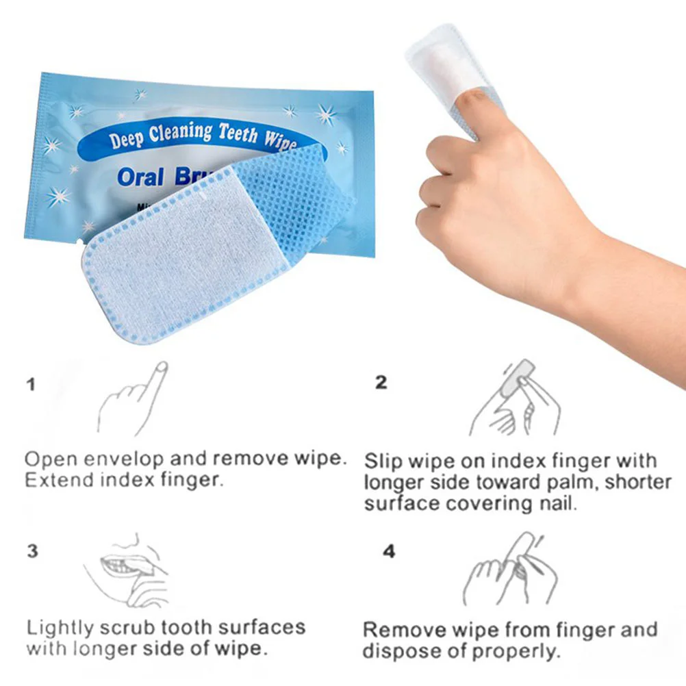 

20 Pcs Baby Tooth Brush Disposable Finger Oral Cleaning Wipes Child