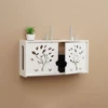 Wireless WIFI Router Wall Rack Storage Box Wood Plastic Board Cable Power Plus Wire Bracket Wall Hanging Plug Board Holder 1
