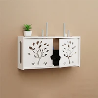 Wireless WIFI Router Wall Rack Storage Box Wood Plastic Board Cable Power Plus Wire Bracket Wall Hanging Plug Board Holder 1