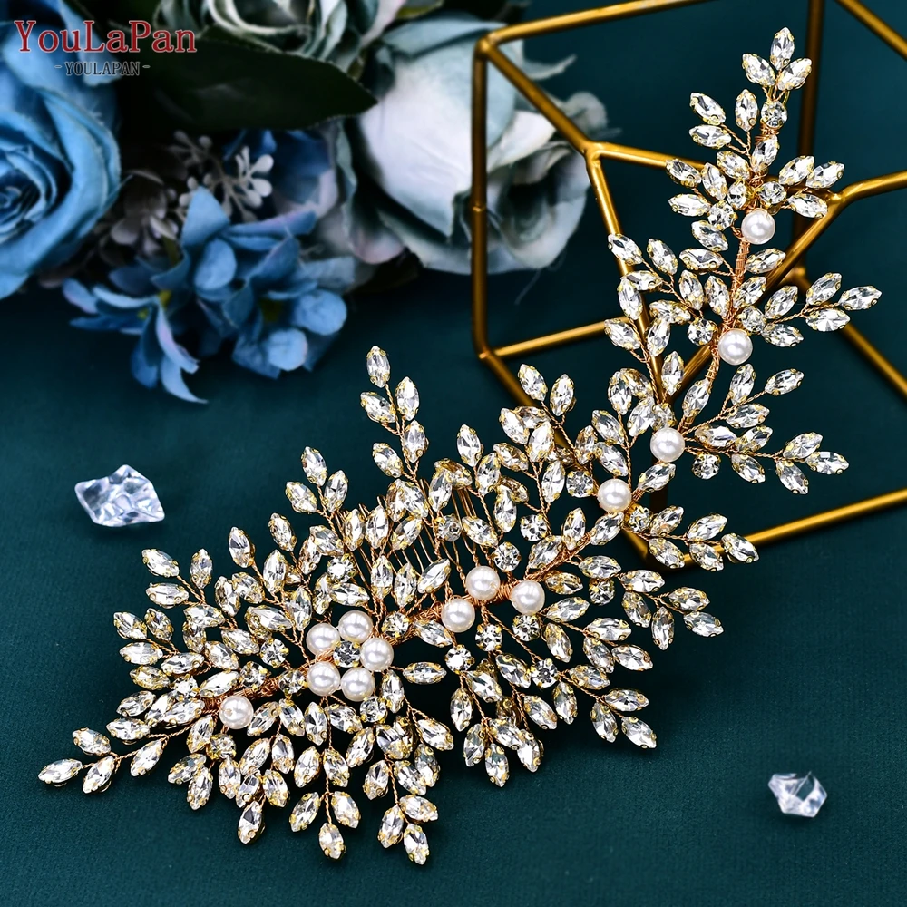 YouLaPan Bride Comb Wedding Handmade Headwear Rhinestone Pearl Bridesmaid Hair Accessories Women Banquet Party Jewelry HP434