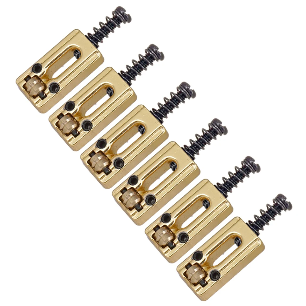 

6 Pcs Metal Guitar Bridge Saddle Ball Roller String Tremolo Bridge Saddles for Electric Guitar ,Gold