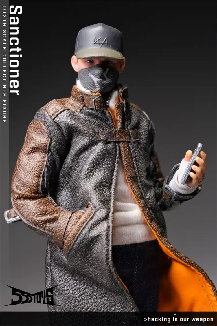 TYCTOYS IN STOCK 555toys Watch Dogs Aiden Pearce 1/12 Scale Collectible Movable Action Figure Model For Game Display Toy