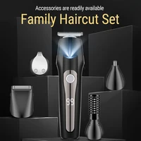 WAIKIL Professional Men's Electric Hair Clipper Set Hair Trimmer Five in One Beauty tools USB Charging Cordless Digital Shaver 2