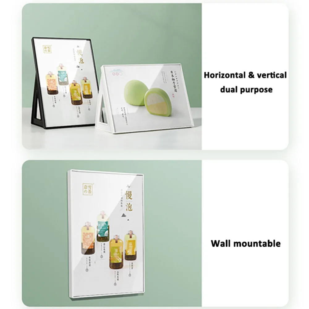 A3 A4 A5 Black White Horizontal /vertical use wall hanging/placed display plastic tabletop sign holder menu stand