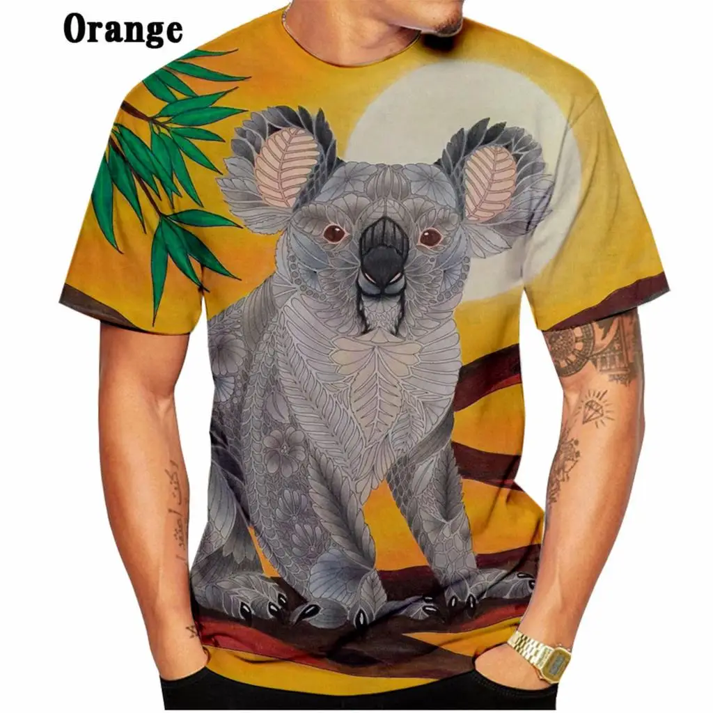 

2022 Summer Men Women 3d T-shirt Cute Fashion Animals Koala 3D Print T Shirt Oversize XS-5XL