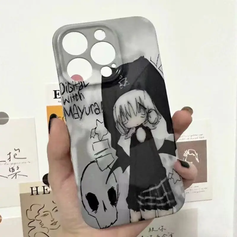 Luxury Demon Girl Glossy Film Hard Phone Case
