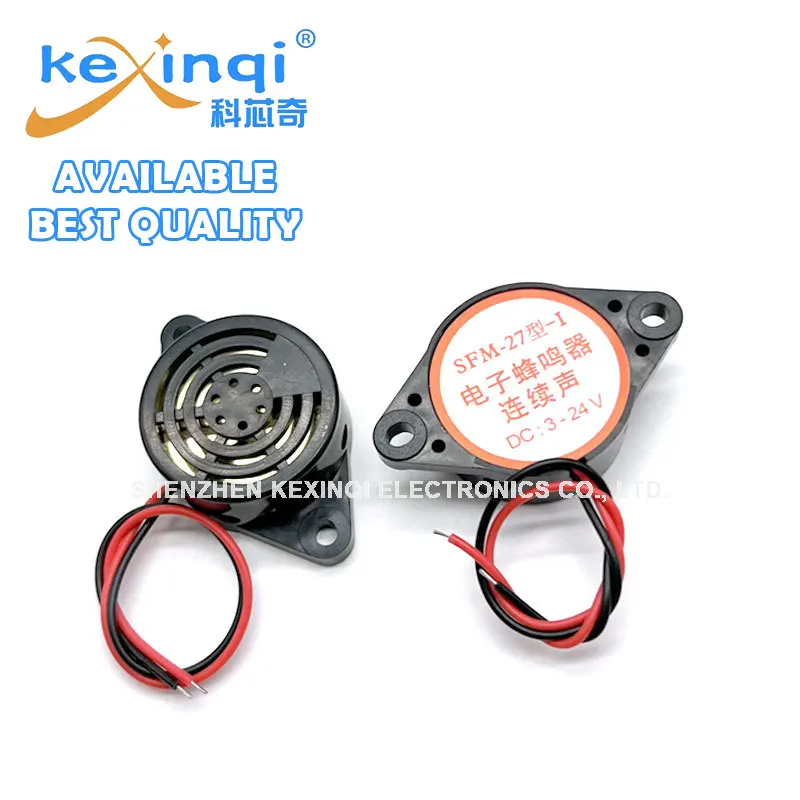 1 Pz Sfm-27-I Dc3-24V Cicalino Sonoro Continuo 3105A Allarme Ad Alta Decibel Cicalino Elettronico Piezoelettrico Nero Allarme Beeper Per Arduino Ca