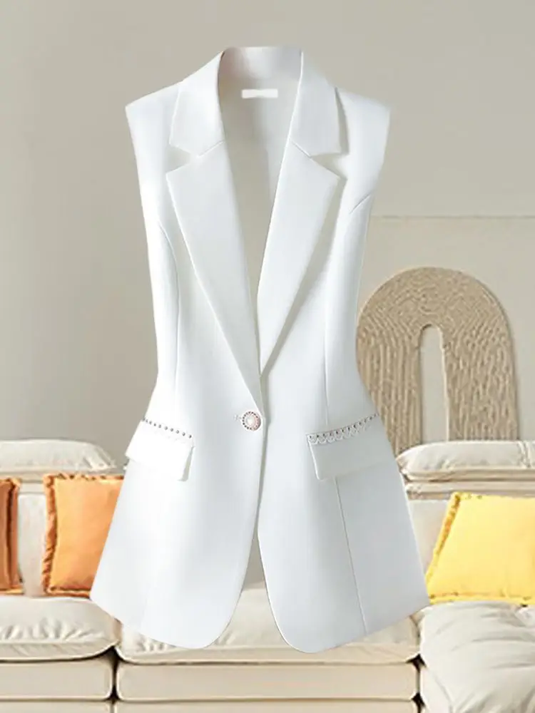 Suit vest for women in autumn 2024, new loose sleeveless spring and autumn sleeveless suit, vest, jacket for women