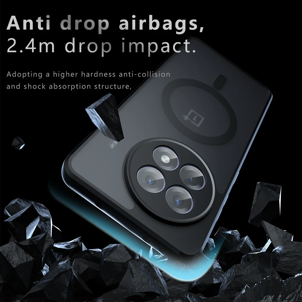 Magnetic Magsafe-Compatible Acrylic Shockproof Case with Soft Edge Bumper