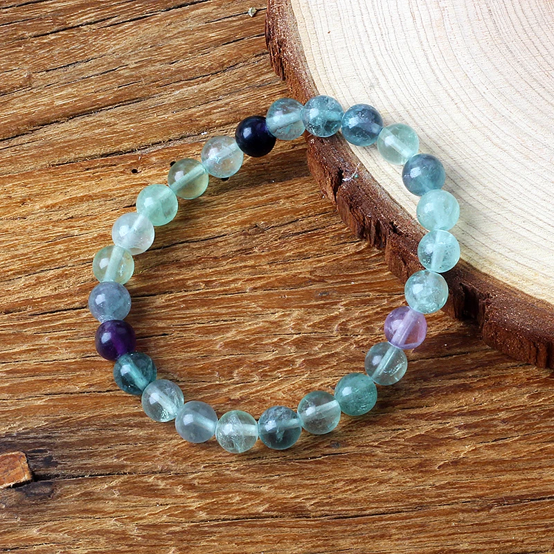 6mm 8mm Beads Fluorite Bracelet with Natural Stones Charm Jewelry for Women Yoga Meditation Healing Energy Bangle for Man Gift fluorite bracelet