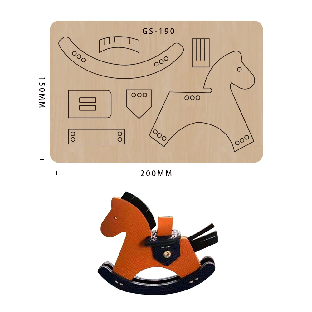 

Leather Die Cut Keychain Pendant, Wooden Cutting Mold Crafts, Suitable for Big Shot Machines