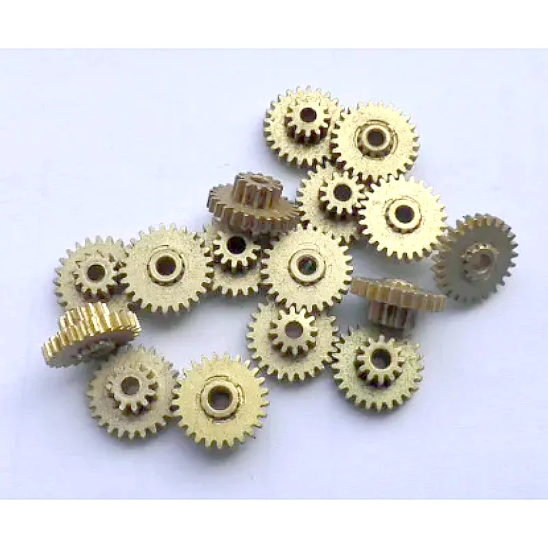 Double Metal Gear 0.4 Modulus 12T + 25 Teeth 0.4M 12T + 25T Duplex Gear Outer Diameter 10.5mm Width 1.8mm For 2mm 4pcs/Lot