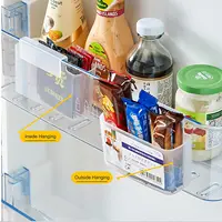 Organisateur de porte latérale de réfrigérateur, bac de rangement suspendu pour paquets de condiments, pochettes à Sauce, petits articles permettant de gagner de l'espace 4