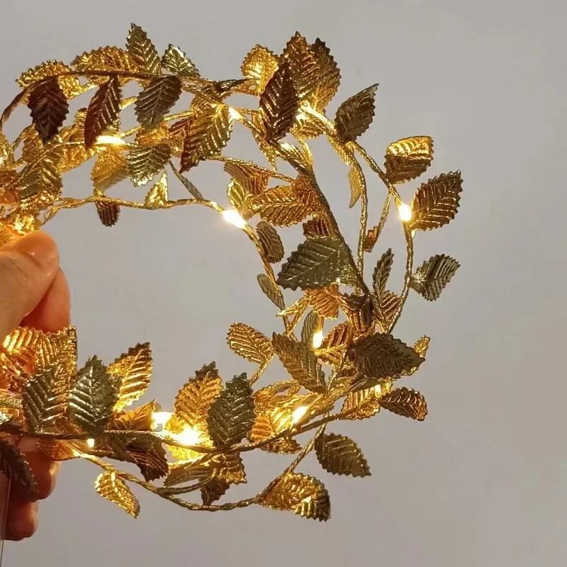 

LED Golden Tiny Leaves Fairy Light 2M 5M String Lights for Wedding Party Maple Leaf Battery Powerd Garland Christmas Home Decor