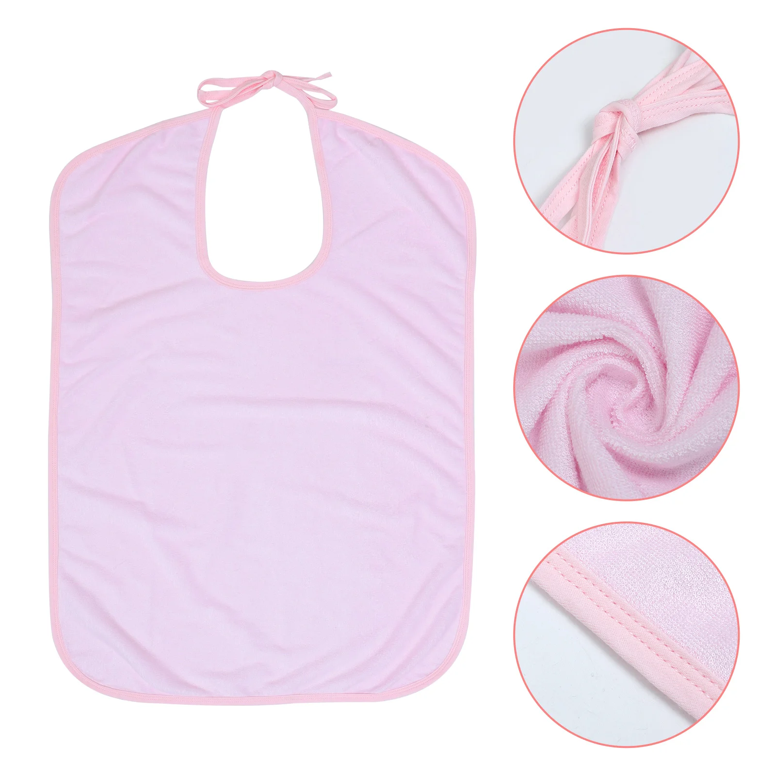 

Waterproof Eating Bib Dining Apron Clothes Protector for Adults (Light Pink)