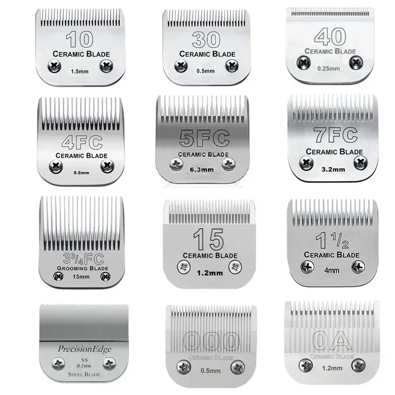 Detachable Pet Grooming Dog Trimmer Replacement Ceramic Blade Compatible Andis Oster A5 Wahl KM Series Clippers