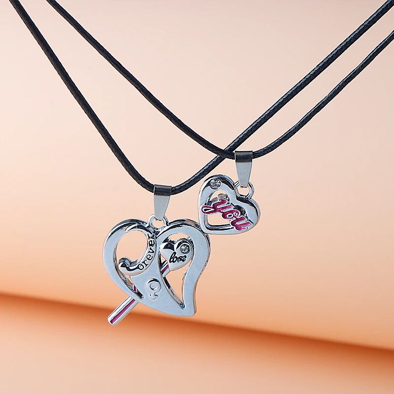 Collar de llaves de corazón de 2 uds con flecha, joyería para enamorados,  regalos para el Día de San Valentín| | - AliExpress