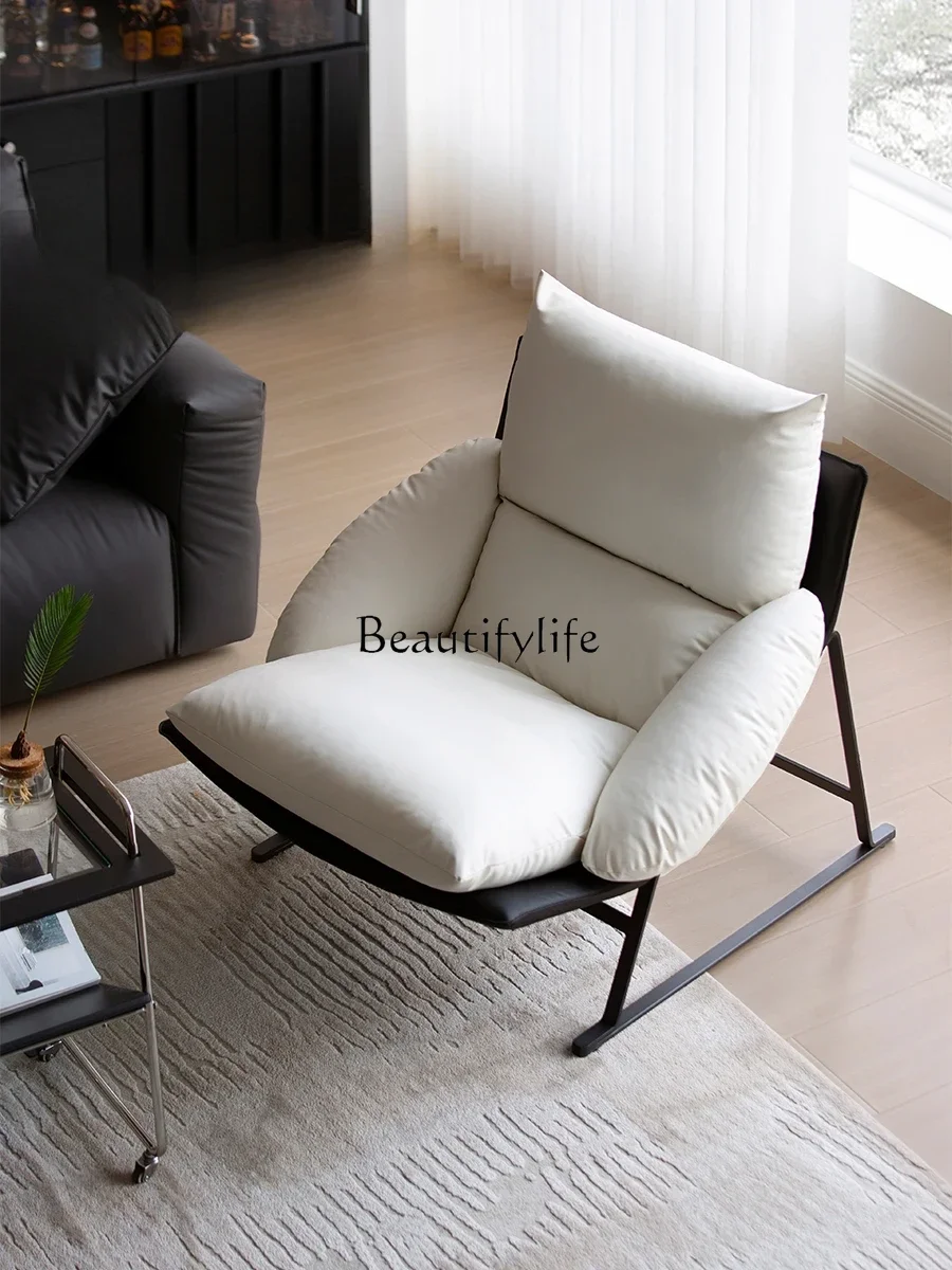 

Light Luxury Italian Style Leisure Chair Living Room Armchair Bedroom Couch Recliner Balcony Lazy Sofa