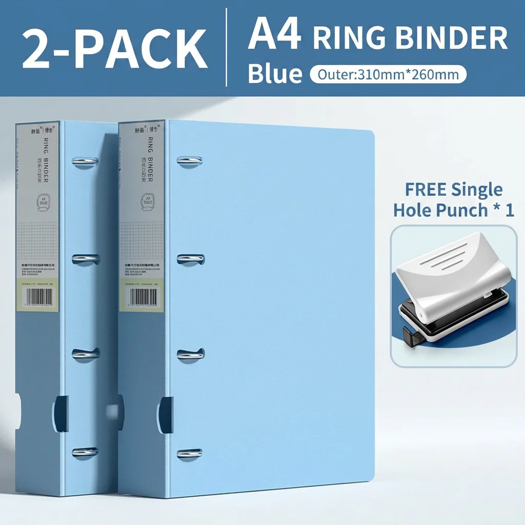 Document Organizer Minimalist 4-Hole Binder Office Binder Rugged A4 D-Ring Binder For Student Organization Office Document - 2