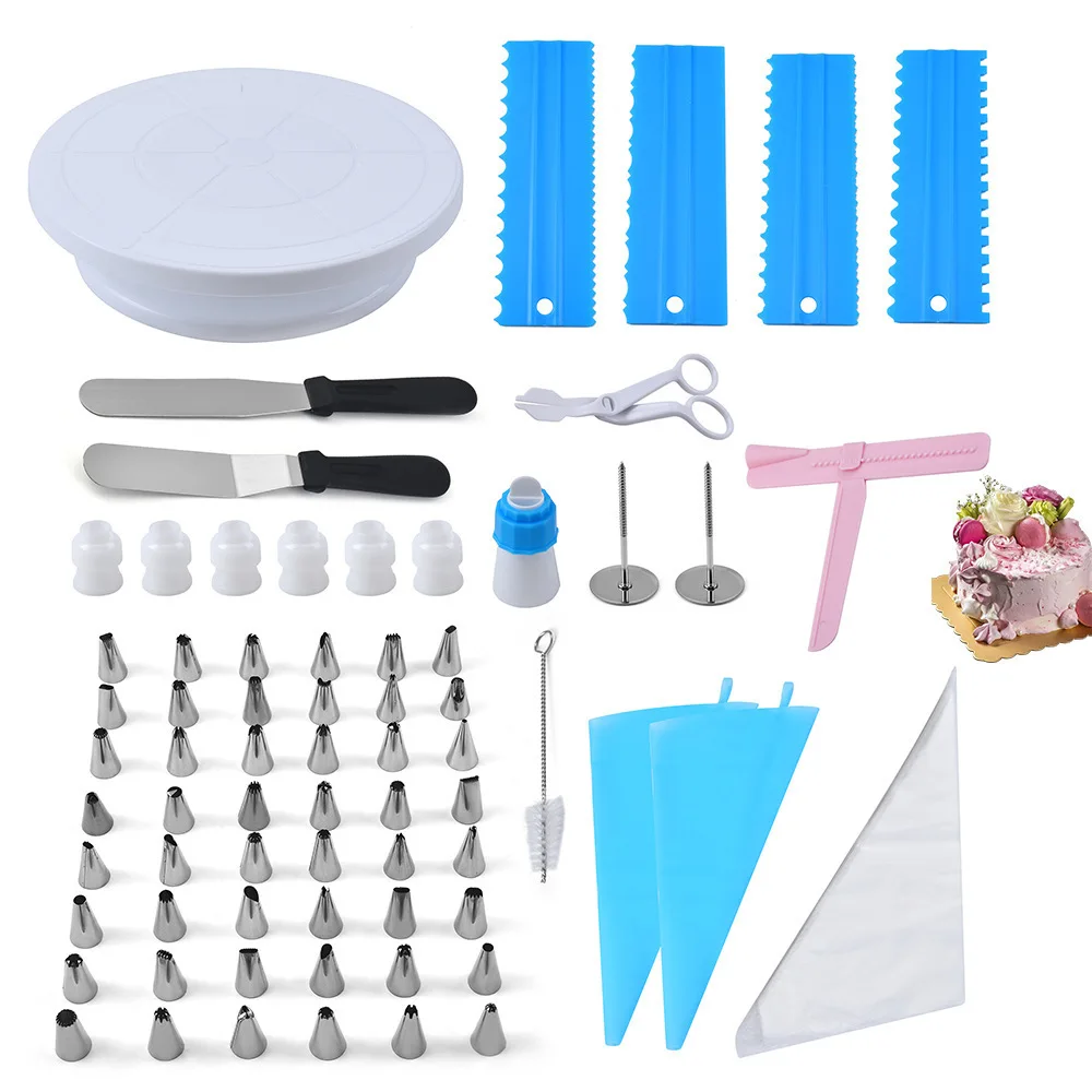 70Pcs Stainless Steel Icing Piping Nozzle Set Cake Decorating Baking