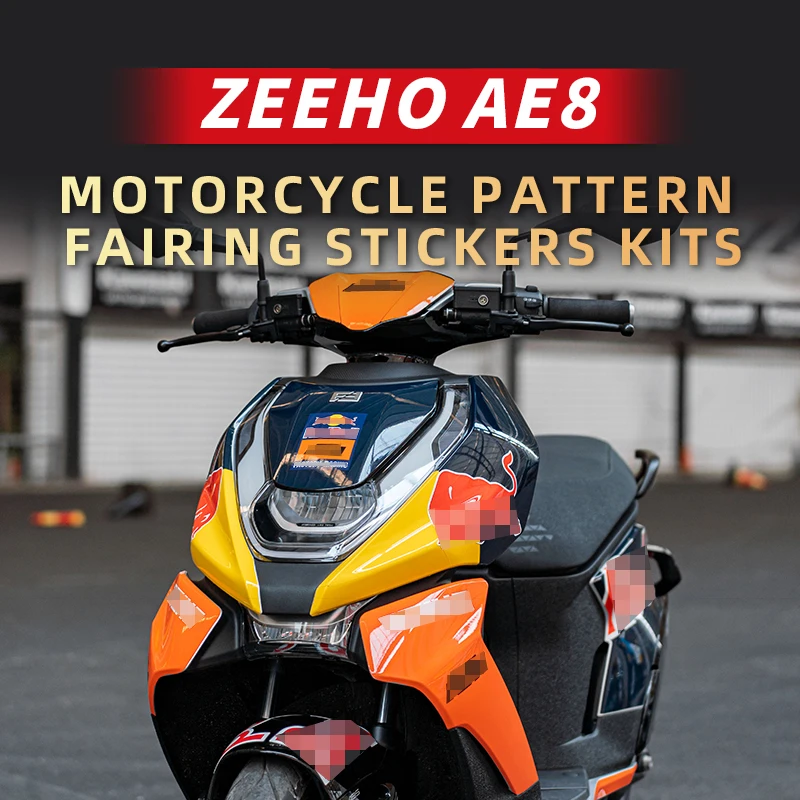 Pattern Printing Stickers Kits for Motorcycle Protection and Decoration, Used for CFMOTO ZEEHO AE8 AE8+ AE8S+, Various Styles