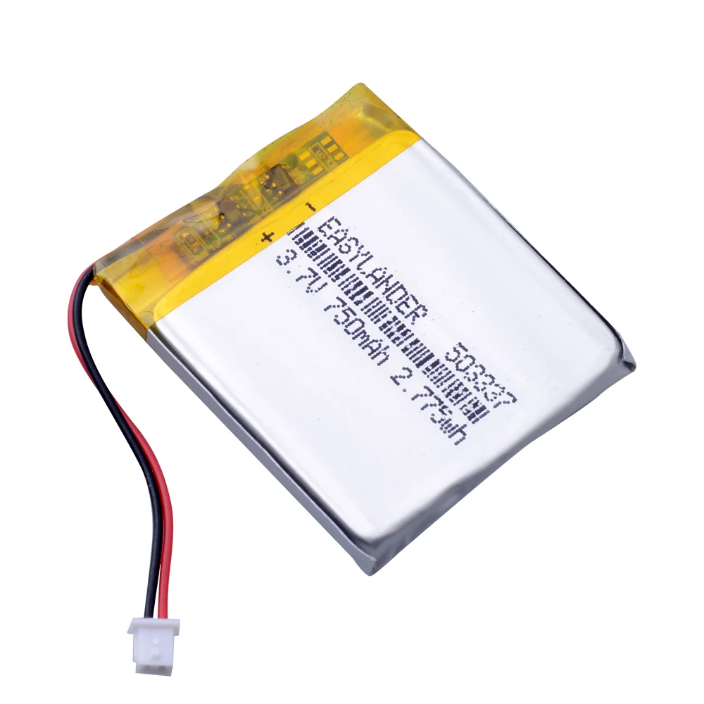 Rechargeable Lithium Batteries 3.7V EU053337p 750mah 503337 Rechargeable Lithium Li-ion Polymer Battery for Baby Monitor DVR GPS MP3 MP4