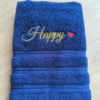 Navy Blue Towel Customized Name with Heart Hand Towels Bathroom Soft Towel for Birthday Gift Custom Monogram 1