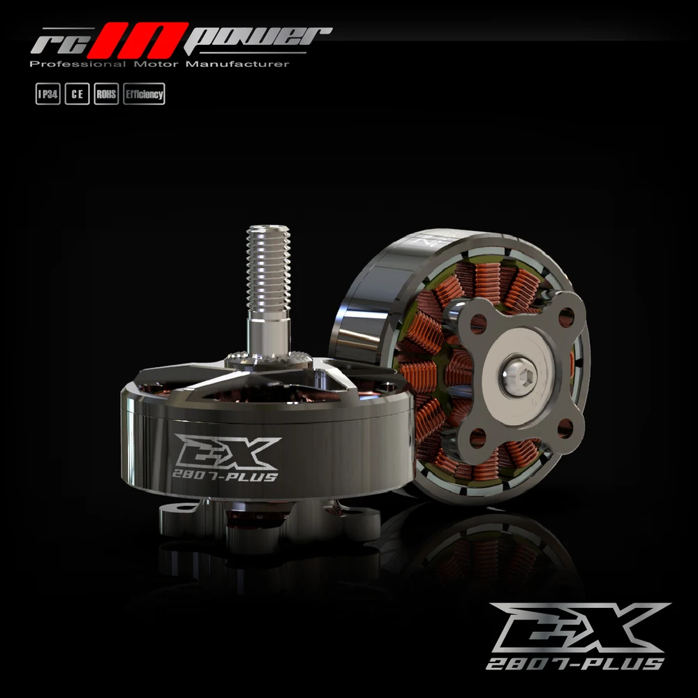 RCinpower EX2807 1300KV FPV 브러시리스 모터 6-7인치 장거리 및 프리스타일 FPV 드론용 4-6S 리포 984W 최대 출력 48g