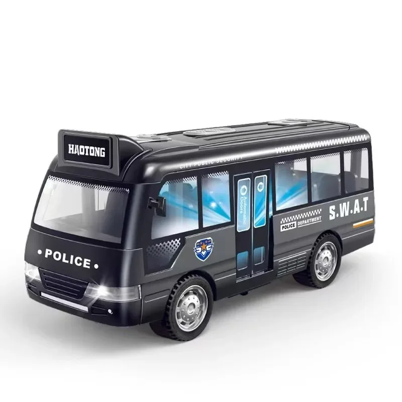 School Bus with Sound and Light Children Toys Cars Plastic Little Cars City Bus Friction Powered Cars Play Toys Gift for Kids 5