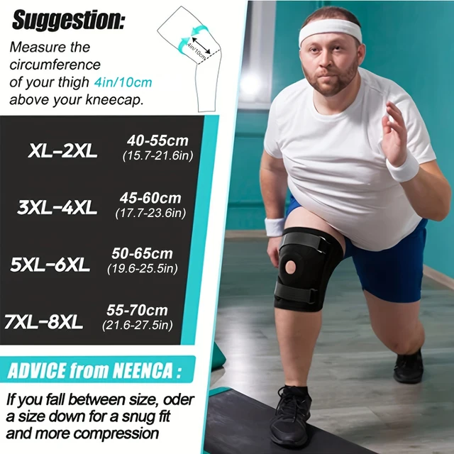 1pc Plus Size Knee Brace for Men & Women – Patella Gel Pads & Side Stabilizers for ACL, Meniscus Tear, Arthritis,Injury Recovery 3