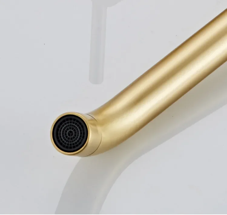Description Picture 4 of itemBasin Faucet Gold Bathroom Sink In-Wall Hot Cold Brushed Gold Basin Spout Mixer Tap Combination Blanoir Brass tap
