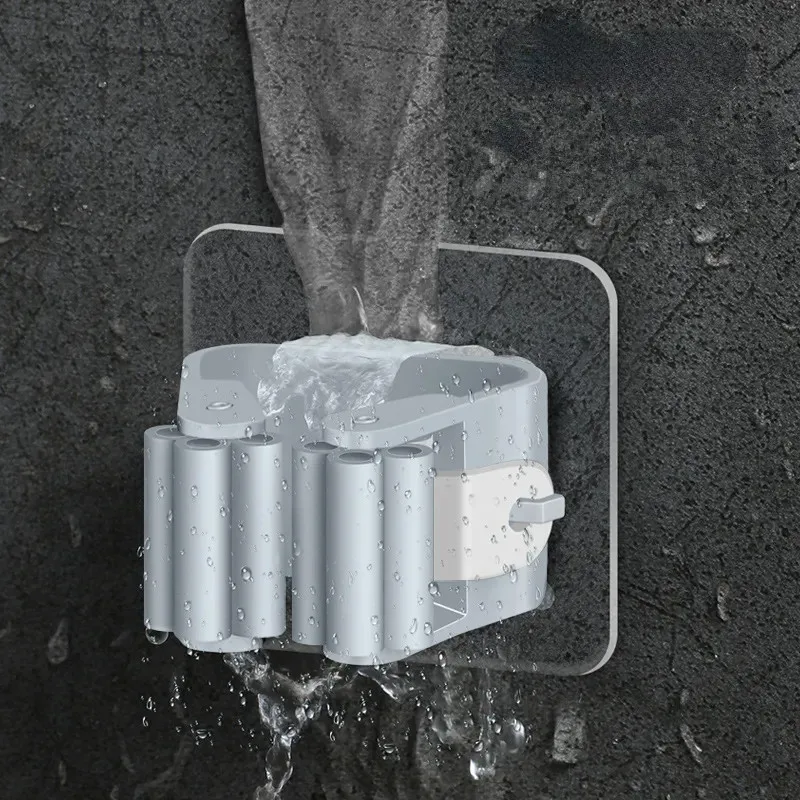 2/4PCS Home Storage Rack Bathroom Suction Hanging Pipe Traceless Hooks Wall Mounted Mop Organizer Holder Waterproof Broom Hanger