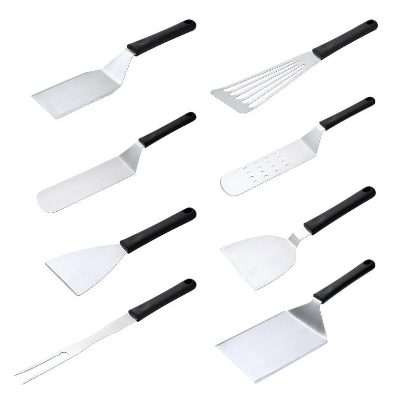 Stainless steel outdoor barbecue tool set household pizza shovel steak frying shovel cooking teppanyaki kitchen tools