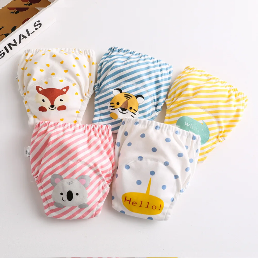 Korean Style Cute Cotton Baby Waterproof Training Pants New Baby Diaper Infant Washable Shorts Panties Nappy Changing Underwear, baby training pants, cloth diapers, waterproof diapers