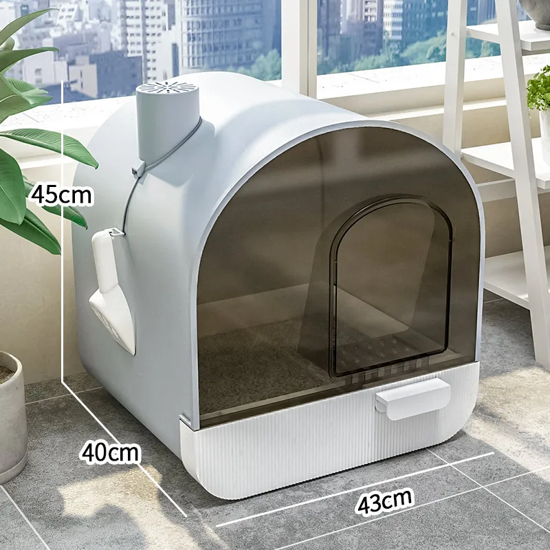 Large High Cat Litter Box Fully Enclosed Training Furniture Enclosure