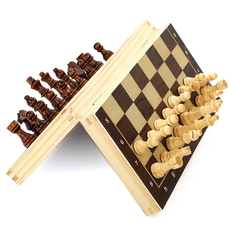 Wooden Folding Big Chess Set Classical Chess Pieces Magnetic Chess Set Family Board Games Professional Checkerboard Decor Gifts kids electric train toys magnetic slot diecast electronic toy birthday gifts for kids suitable for most brands of wooden rails