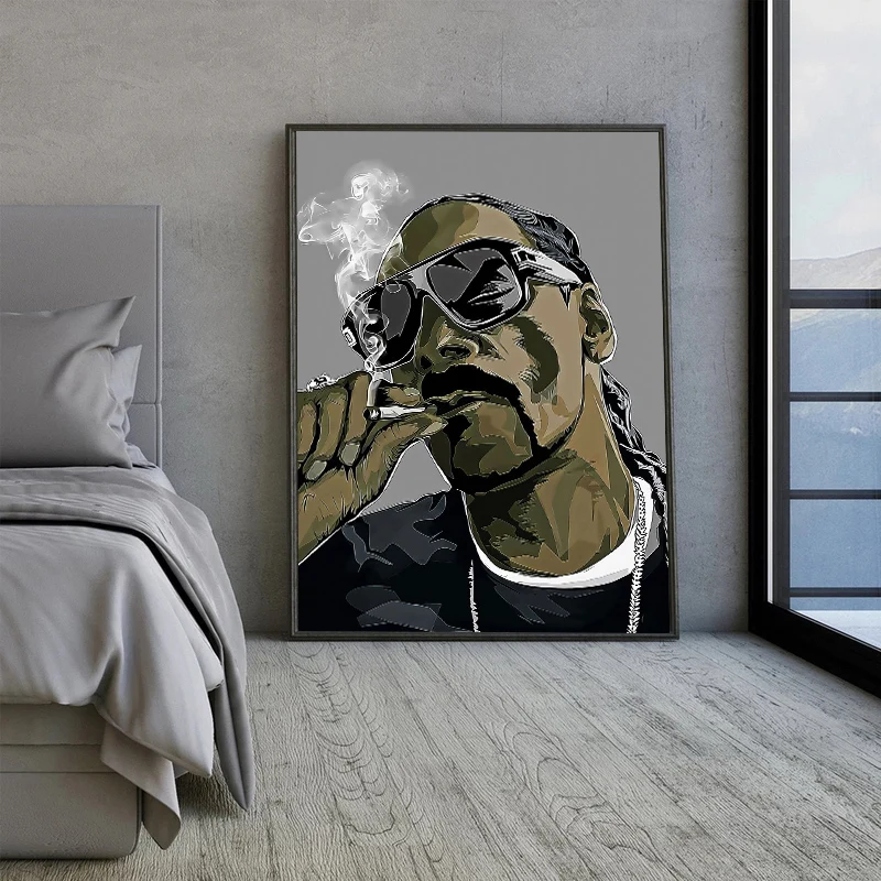 

Modern Comic Style Hip Hop Tupac Prayer Canvas Paintings Wall Art Decor HD Print 2Pac Smoking Poster Wall Pictures Bedroom Decor