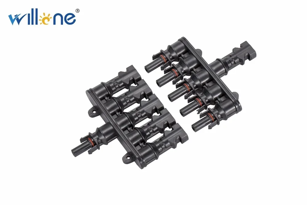 

Willone 1 pair free shipping 5 to 1 T Branch 30A Solar Panel Connector Cable Coupler Combiner Panel Wires Connection