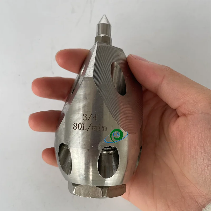 High Pressure 2.5kg cleaning Piercing nozzle high impact dredge water jet sewer pipe drainage 1inch 170L/min