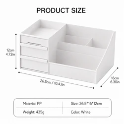 Elegant Cosmetic & Jewelry Storage Organizer with Drawers and Skincare Display (1 Pc)