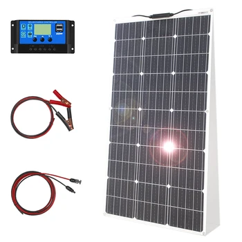 12V Flexible Solar Panel Kit 100W 200W Monocrystalline Waterproof 1