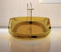 1400x1400x540mm New Design Resin Freestanding Bathtub Online Celebrity Colored Transparent Tub RS1055A 1