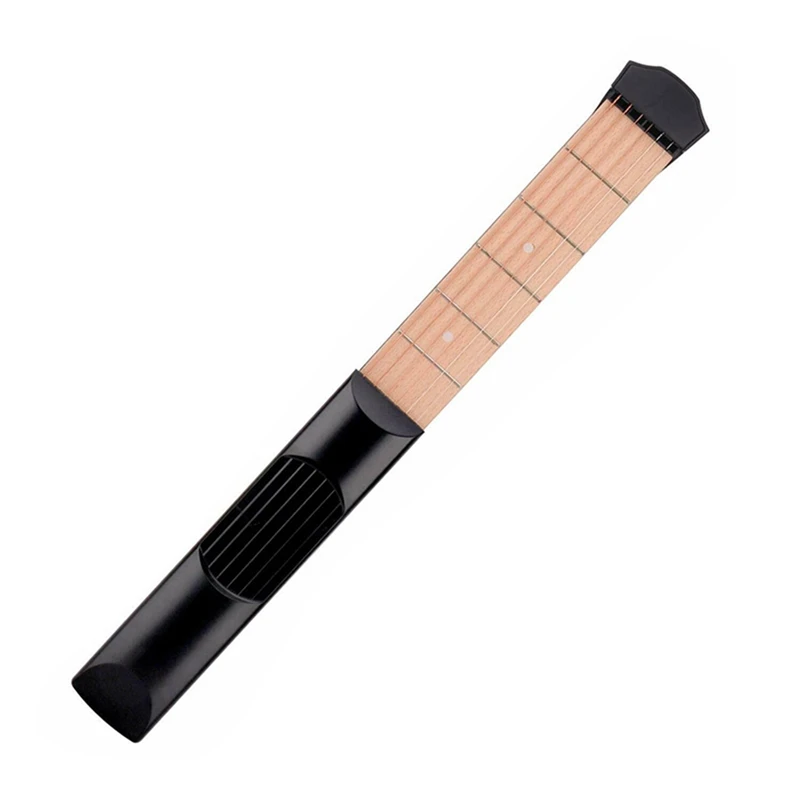 A75T Portable Pocket Guitar Trainer 6-String 6-Fret Wood Neck Chord Practice Tool For Beginners