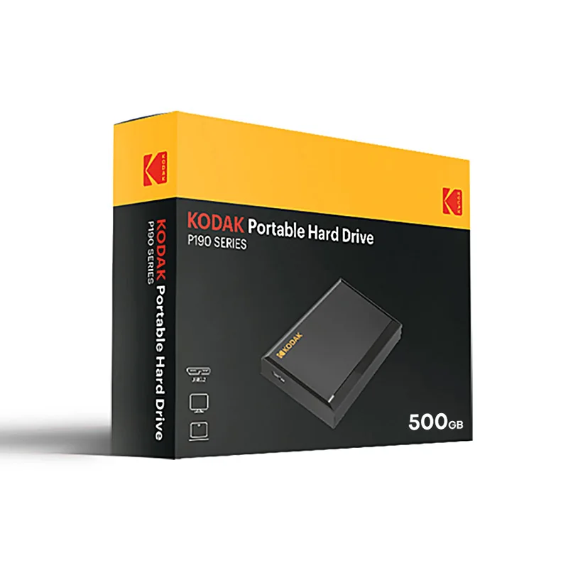 【新品未使用】KODAK Portable HDD P190 2TB KODAK, P190, Portable HDD mechanical mobile disk, 500GB/1Tb