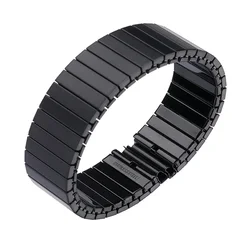 Elastic Stainless Steel Expansion Watch Band - Flexible Metal Bracelet Replacement Strap - 22mm (Black)