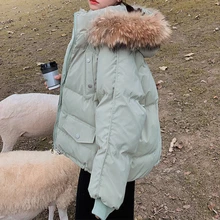 

Women Winter Down Jacket Female Korean Style Thick Cotton Padded Clothes Hooded Casual Loose Vintage Warm Overcoat Fashion Coat