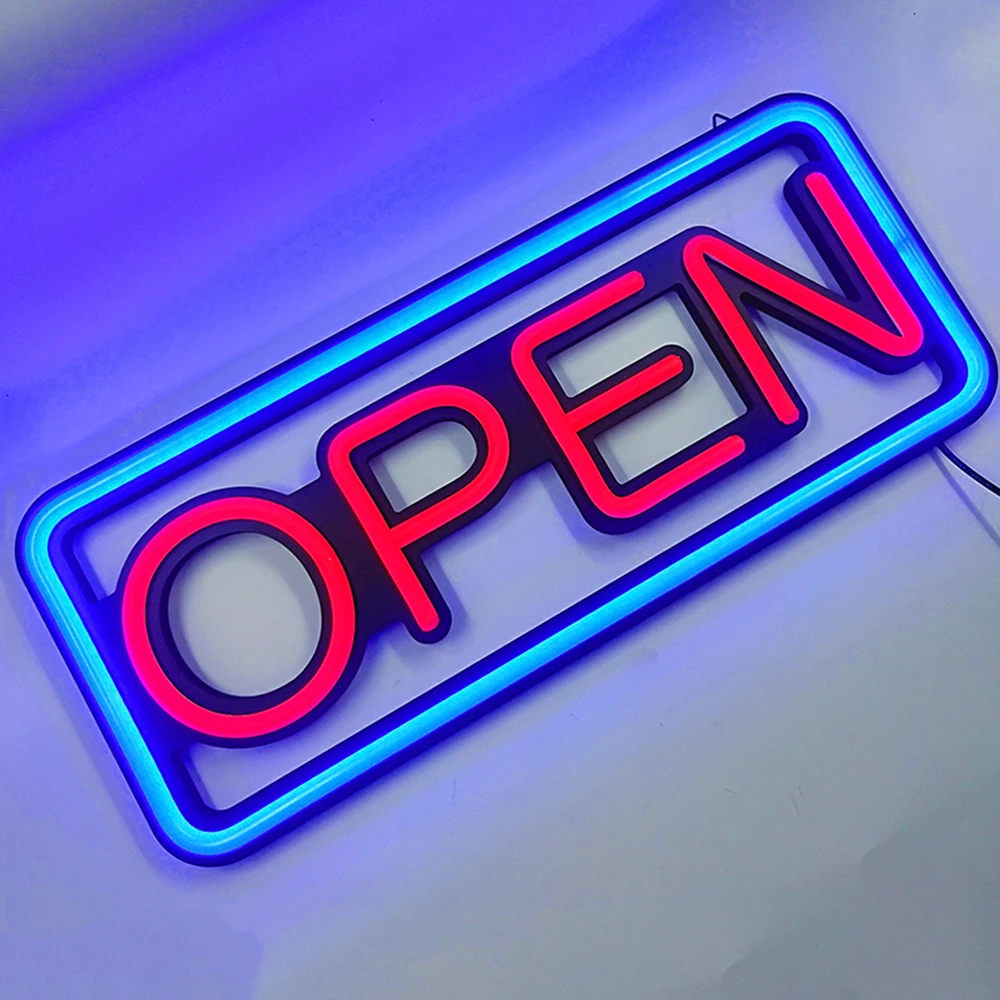 LED Open Sign Light for Cafe Club Beer Bar Store Shop Décor Hanging Window  AD Promotion Neon Signs Led Open Business Signs